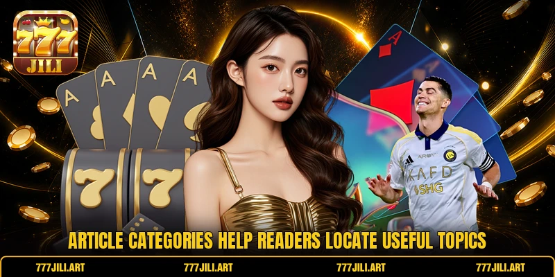 Article categories help readers locate useful topics
