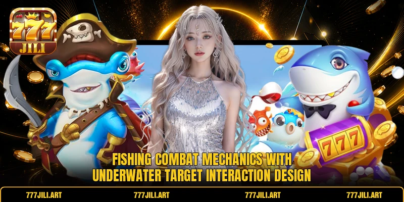 Fishing combat mechanics with underwater target interaction design