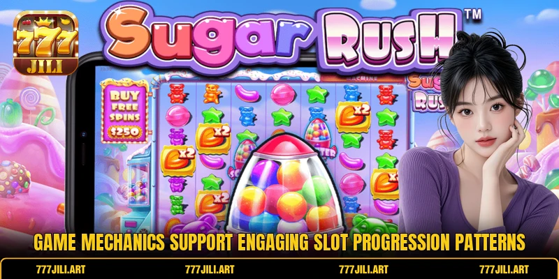 Game mechanics support engaging slot progression patterns