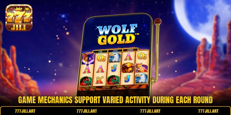 Game mechanics support varied activity during each round