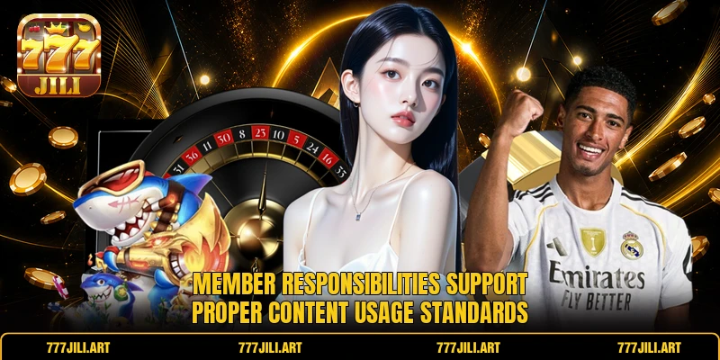 Member responsibilities support proper content usage standards