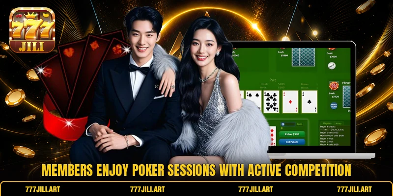 Members enjoy poker sessions with active competition