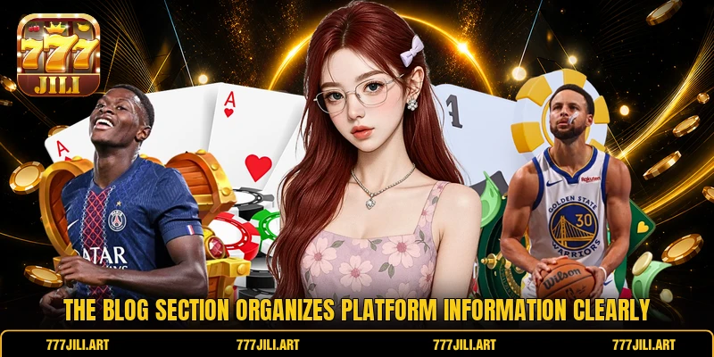 The blog section organizes platform information clearly