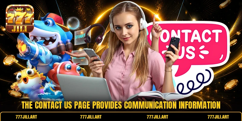 The contact us page provides communication information