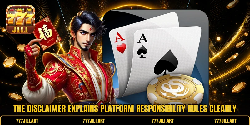 The disclaimer explains platform responsibility rules clearly